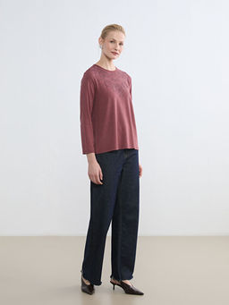 Bisiklet Yaka Desenli Bluz