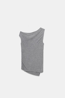 TOP ASIM?TRICO DRAPEADO. / Gris vigor? - Zara фото 5