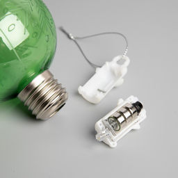 Ёлочный шар Снежинка, 8x10 см, 1 LED, от батареек, свечение тёплое белое - Luazon lighting фото 3