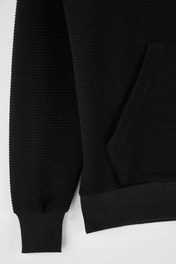 Siyah Regular/Normal Kesim Fermuarl? Kapusonlu Dokulu Sweatshirt TMNAW26SW00067 - Trendyolmilla фото 3