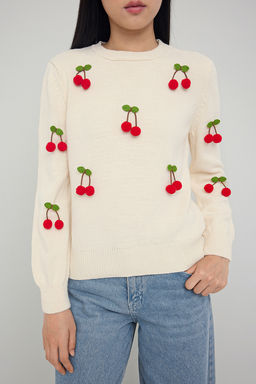Teen Tas Meyve Nak?s Islemeli Triko Kazak TWOAW26KZ00096 - Trendyolmilla фото 3