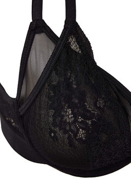 Siyah Dantel/Tul Capraz Baglama Detayl? Kaps?z Balenli Ic Camas?r? Tak?m? THMSS26CC00013 - Trendyolmilla фото 4