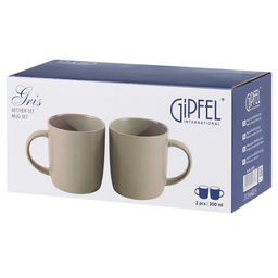 52175 GIPFEL Набор кружек GRIS 300 мл (2 шт.). Материал: керамика. Цвет: серый.