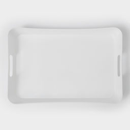 Поднос с ручками BEROSSI «Рондо», пластик, 42.2×28.2×5.2 см, белый