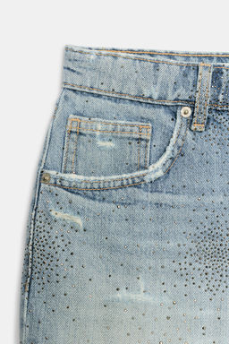 SHORTS CURVED DENIM TRF TIRO ALTO / Azul - Zara фото 8