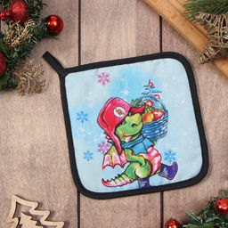 Прихватка Зимняя прогулка 17х17 см, 35% хл, 65% пэ, ватин 250 г/м2