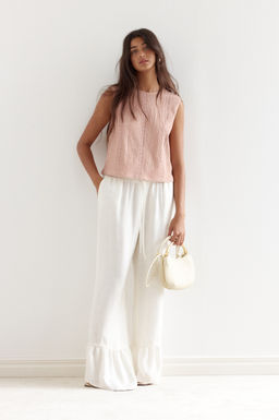 Blusa efecto arrugado con inserciones de encaje - H&m фото 4