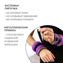 Утяжелители неопреновые ONLYTOP, 2 шт.×1 кг, фиолетовые