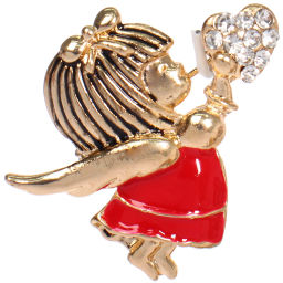 Цена за 3 шт. Брошь "Зимняя сказка - Ангелочек" 3,7*3см