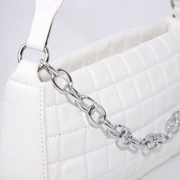 Сумка-багет на молнии, цвет белый - Simaland фото 4