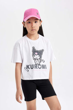 Футболка Hello Kitty с круглым вырезом и короткими рукавами для девочек - Defacto фото 4