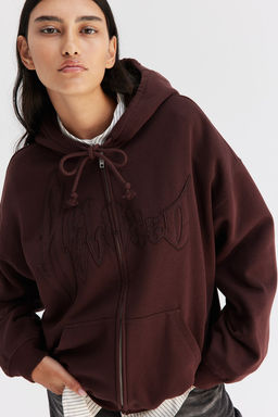 Chaqueta sudadera oversize con cremallera