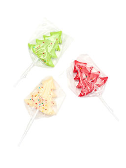 Цена за 20 шт. Карамель леденцовая новогодняя Елочка в обсыпке, яблоко, 35 г