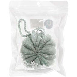 Цена за 3 шт. Мочалка нейлоновая "Premium - Paradise", цвет мятный, D-10см, 50гр (зип пакет и наклейка Ultramarine)