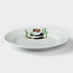 Тарелка детская Добрушский завод «Панда», d=17.5 см, фарфор, белая