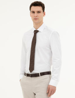 Beyaz Slim Fit Uzun Kollu Basic G_mlek