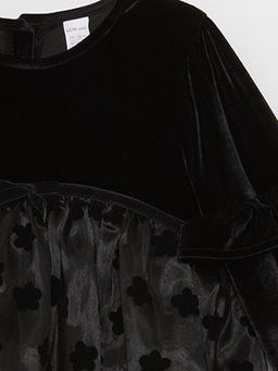 Bisiklet Yaka Uzun Kollu Kadife K?z Bebek Elbise - Waikiki фото 2