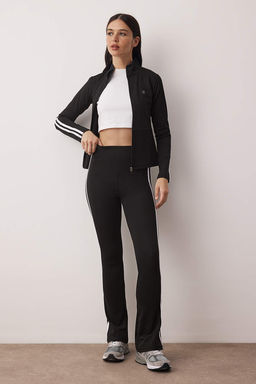 Siyah Dalg?c/Scuba Kumas Serit Detayl? Ispanyol Paca Yoga Orme Spor Tayt THMAW26TY00014 - Trendyolmilla фото 10