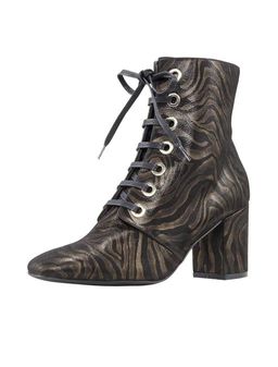 Полусапожки, черно-золотистые