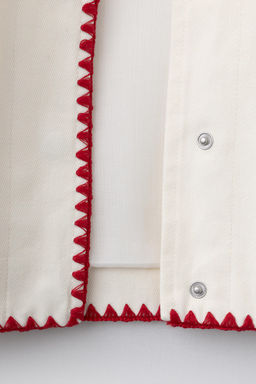 CAZADORA WORKER BORDADOS / Crudo / Rojo