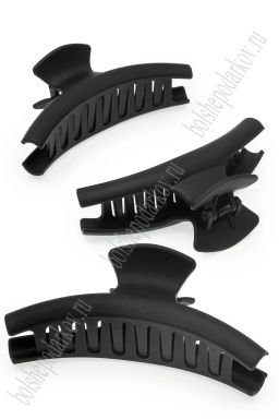 Крабики для волос матовые 12*5 см (12 шт) SF-7979, черный