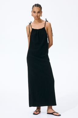 Vestido efecto arrugado con tirantes de lazo - H&m фото 4