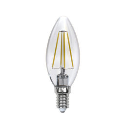 LED-C35-5W/WW/E14/CL/DIM GLA01TR Лампа светодиодная диммируемая. Форма "свеча", прозрачная. Серия Air. Теплый белый свет (3000K). Картон. ТМ Uniel