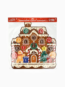 Адвент календарь новогодний «Пряник», 40.7×42 см