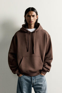 SUDADERA RELAXED FIT CAPUCHA B?SICA / Marr?n - Zara фото 2