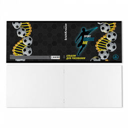 Цена за 4 шт. Альбом для рисования на скобе ErichKrause Sport DNA, А4, 12 листов фото 6