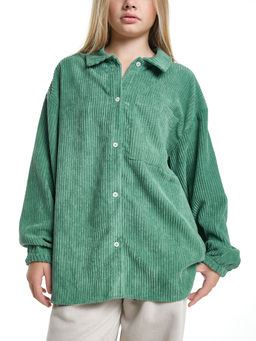 Вельветовая рубашка для девочки 22-7364 бежевый - Mini maxi фото 39