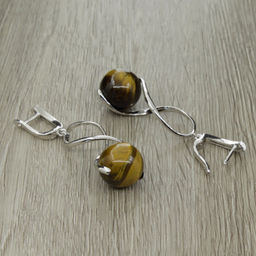 Серьги "Гелена" тигровый глаз