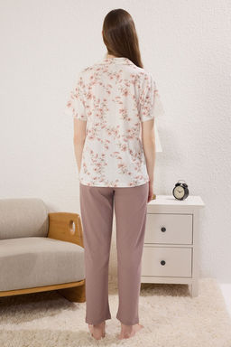 Trendyolmilla Cok Renkli Pamuklu Cicekli Cep Detayl? Orme Pijama Tak?m? THMSS25PT00384  фото 8