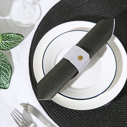 Кольцо для салфеток Доляна Елеганс, цвет серый  фото 2