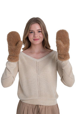 Варежки меховые на резинке ВАНИЛЬ - Woollamb фото 45