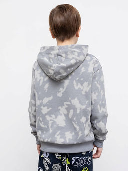 Худи для мальчиков серое с рисунком светлых пятен - Mark formelle фото 4