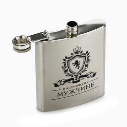 Фляжка Настоящему мужчине, 210 мл, серебристая