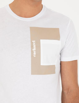 Beyaz Slim Fit Bisiklet Yaka T-Shirt