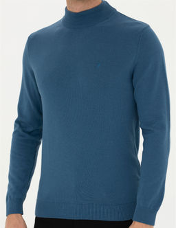 Kobalt Slim Fit Yar_m Bal_k__ Yaka Basic Triko Kazak - Pierre cardin фото 6