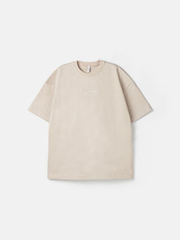 Футболка оверсайз из 100% хлопка "Беж" женская