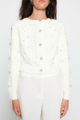 Ekru Cift Tarafl? Kullan?labilen Triko Kazak-H?rka TWOAW24KZ00144 - Trendyolmilla фото 3