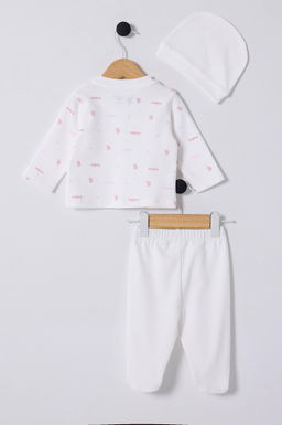 K_z Bebek Beyaz Pijama Tak_m_ 3l_ Set