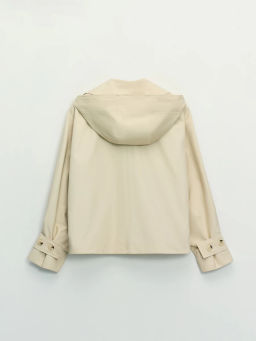 Хлопковый укороченный тренч оверсайз с капюшоном ZR2604102206-60 / Zarina  фото 14