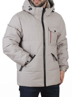 6393 GRAY/BEIGE Куртка мужская зимняя (200 гр. холлофайбер)