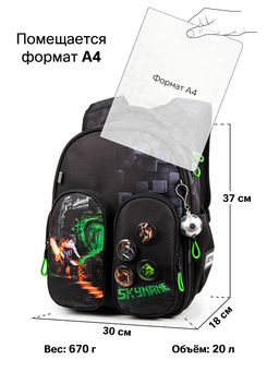 Рюкзак SkyName R9-2 + брелок мячик + значки  фото 12