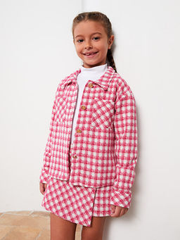 Ekose Uzun Kollu K?z ?ocuk G?mlek Ceket