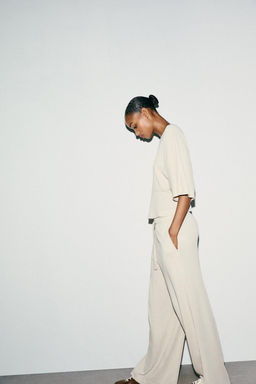 COTTON STRAIGHT-LEG TROUSERS - Zara фото 4