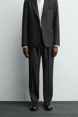 TEXTURED WOOL BLEND SUIT TROUSERS - Zara фото 2
