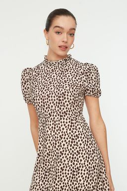 TRENDYOLMILLA Ac?k Mavi Cicekli A Kesim F?rf?rl? Midi Dokuma Elbise TWOSS20EL0894  фото 16