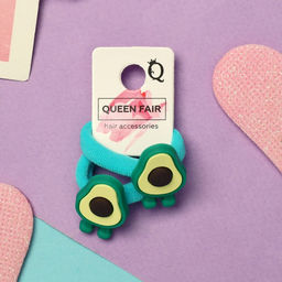 Цена за 6 шт. Резинки для волос «Крошка», набор 2 шт., авокадо с ножками, 3 см, зелёные